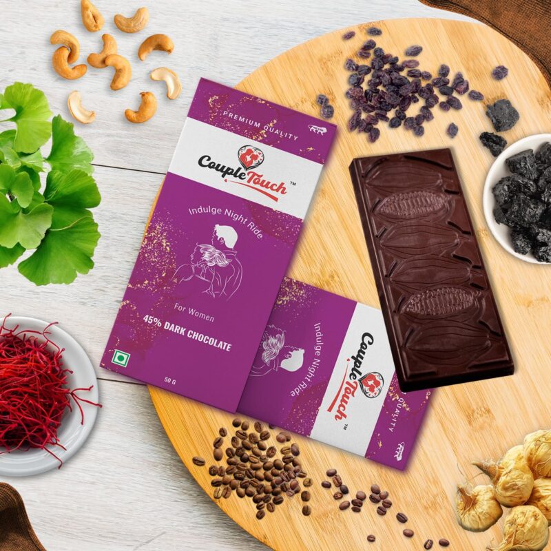 Couple Touch Luxury 45% Dark Chocolate for Uplifting Mood For Women | Romance Intimacy Bedroom Chocolate Bars | Gift For Anniversary Birthday Honeymoon Marriage Boys & Girls Friend Valentines | Vegetarian & Gluten-Free Delight - Image 3