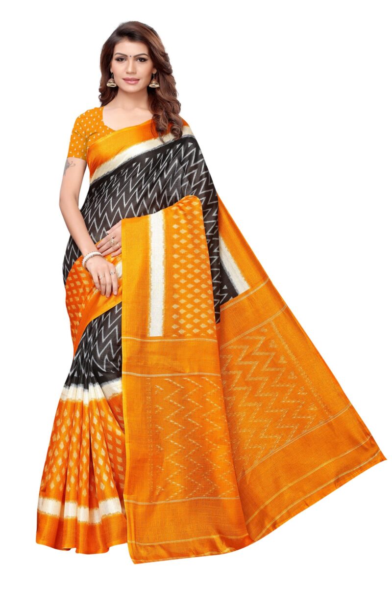 Yashika women's Georgette light weight saree with blouse piece (Multi-Color_Free_Size) SDPL-SNAP MUSTARD