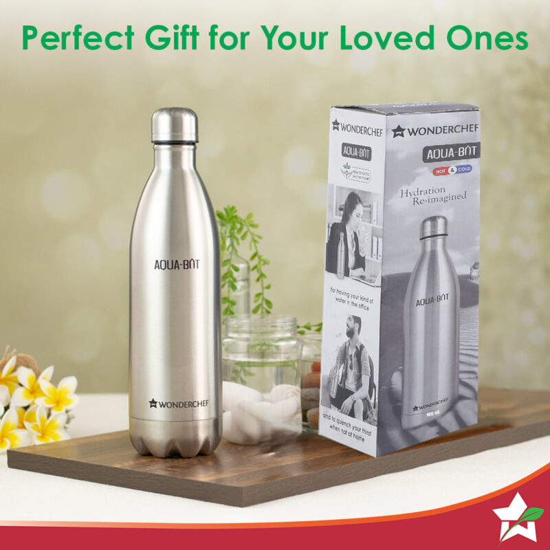 Aqua-Bot, 750ml, Double Wall Stainless Steel Vacuum Insulated Hot and Cold Flask, Spill & Leak Proof, Silver, 2 Years Warranty - Image 7