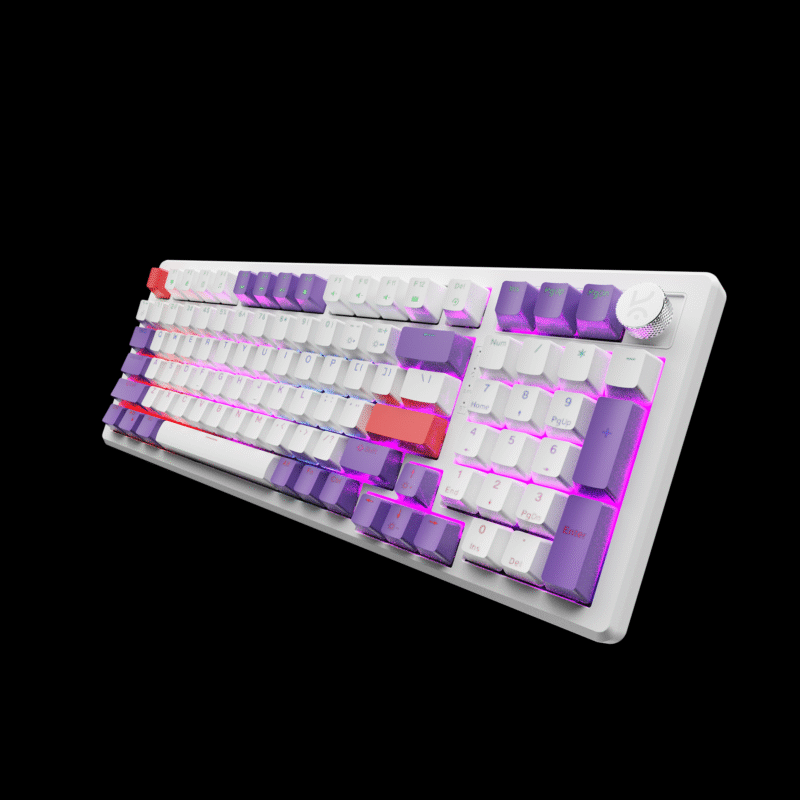 Hive Full-Size White - Purple Wired Gaming Keyboard