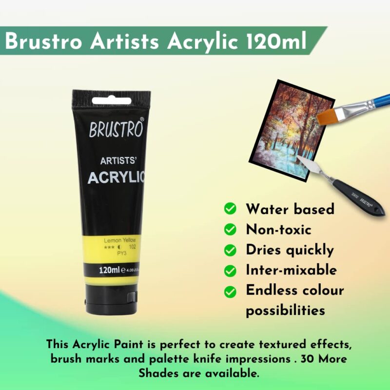 Brustro Arists' Acrylic 120ml Lemon Yellow