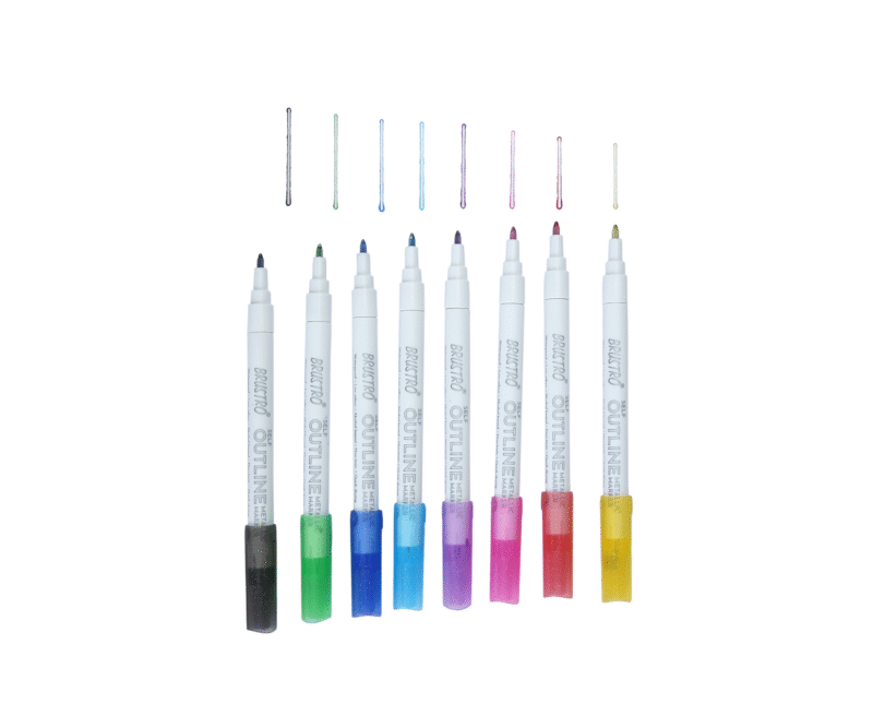 BRUSTRO Self Outline Metallic Marker Set Of 8