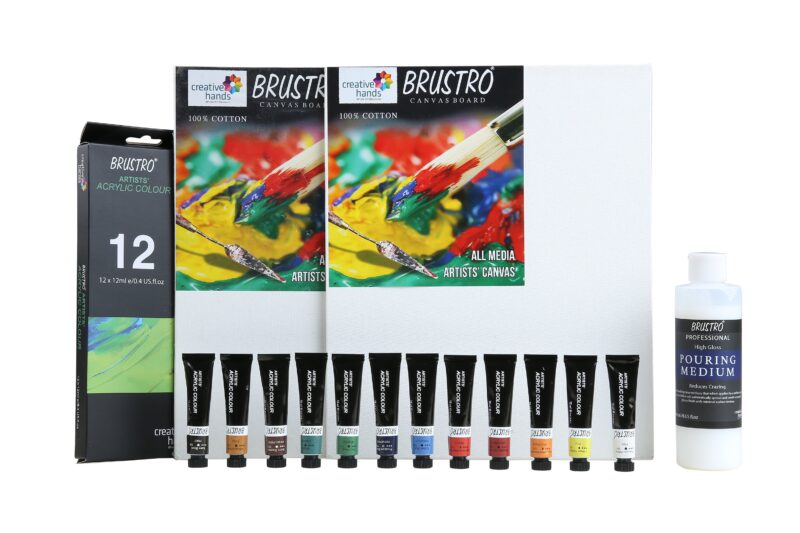 Brustro Pouring Medium Fluid Art Kit