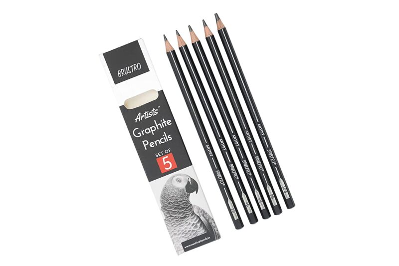 BRUSTRO ARTISTS’ FINEART GRAPHITE PENCIL SET OF 5