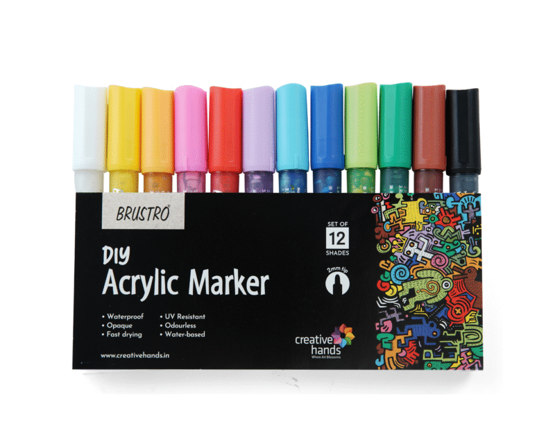 Brustro (DIY) Acrylic Marker Set of 12 Vibrant Colours - Image 5
