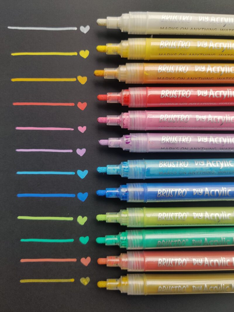 Brustro (DIY) Acrylic Marker Set of 12 Vibrant Colours - Image 2