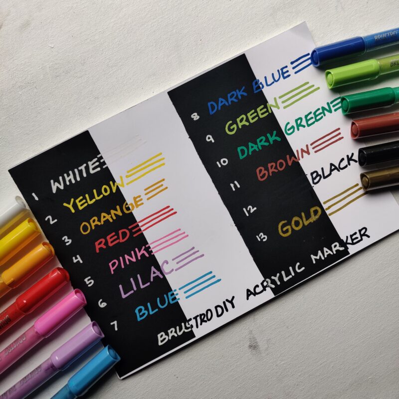 Brustro (DIY) Acrylic Marker Set of 12 Vibrant Colours - Image 3