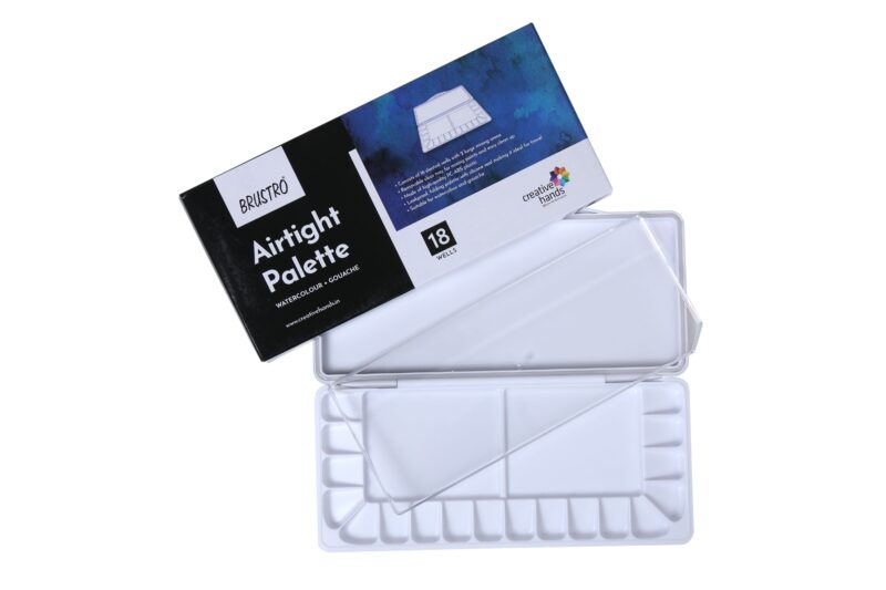 BRUSTRO Artists’ AIRTIGHT Palette 18 Wells with a Removable Clear Tray