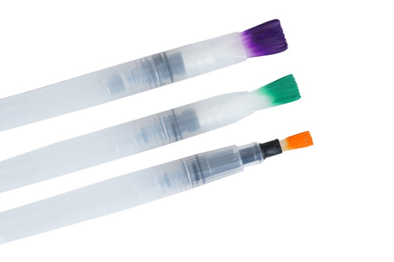 Brustro Aqua Squeeze Leak Proof Watercolour Brush Pen Flat, Small,Medium,Large (Assorted) - Pack of 3 - Image 6