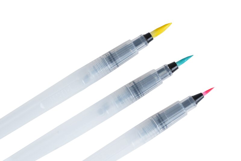 Brustro Aqua Squeeze 25% Cotton CP 200 GSM Leak Proof Watercolour Paper Brush Pen Round (3 5x7 inches, Assorted) - Set of 9 Sheets - Image 2