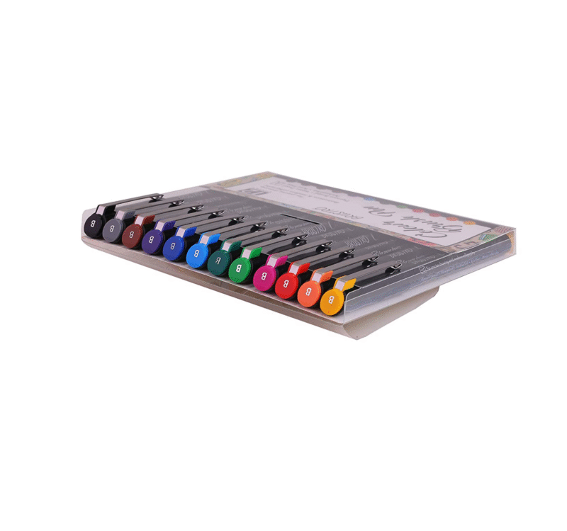 BRUSTRO Metallic Brush Pens - Soft Brush Tip Set of 10 Colors. with Colour Brush Pens Set of 12 (Pigment Based, Hard tip Brush Pen) Flexible tip for Calligraphy, Lettering and Drawing Techniques. - Image 7