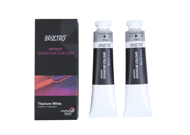 BRUSTRO Artist Gouache Titanium White 40ml (Pack of 2) - Image 6
