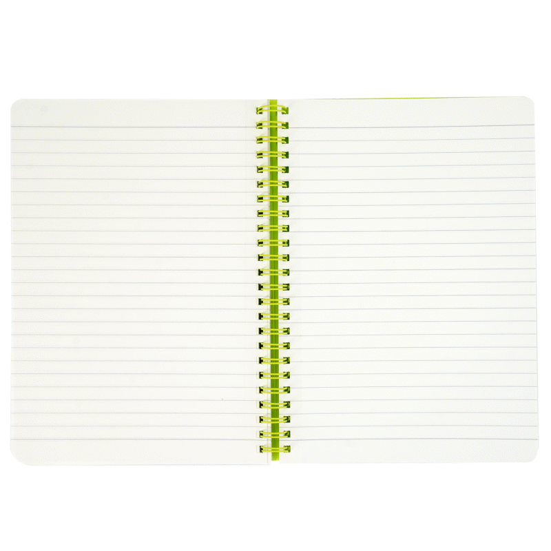 BRUSTRO Notes A5 Size, 1 Subject Ruled Notebook, 80 sheets / 160 pages, 70 gsm ivory paper, Lime Cover,