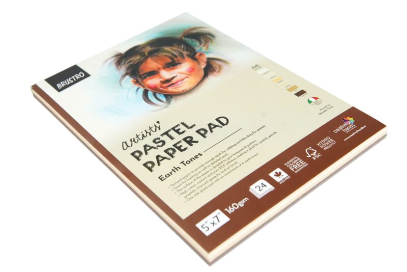 Brustro Artists' Pastel Paper Pad of 24 Sheets (160 GSM), Colour - Earth Tones, Size - 5 x 7"