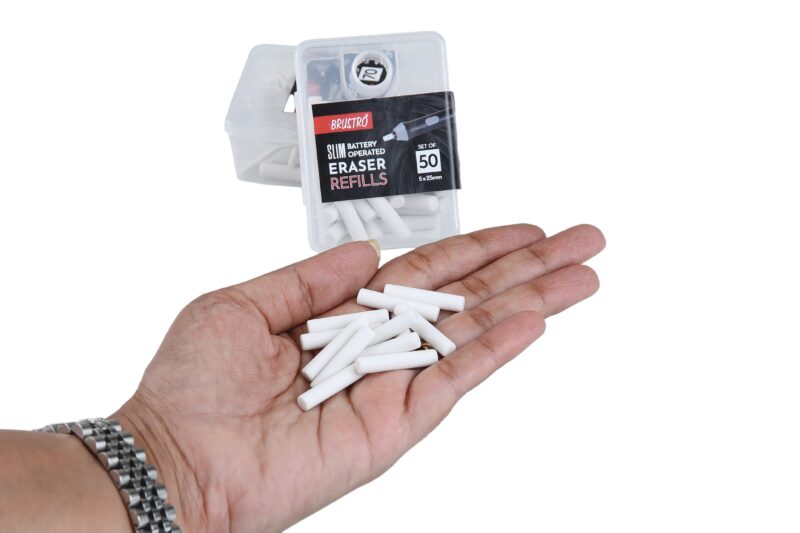 Brustro Slim Battery Operated Eraser Refills - 50 Pieces of 5x25mm
