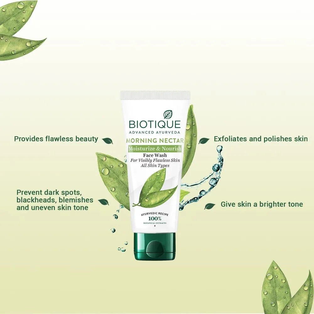 Biotique Morning Nectar Moisturize & Nourish Visibly Flawless Face Wash (All Skin Types) - Image 6