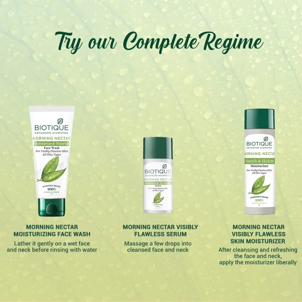Biotique Morning Nectar Moisturize & Nourish Visibly Flawless Face Wash (All Skin Types) - Image 12