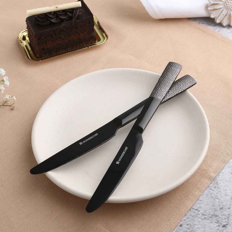 Roma Dinner Knife - Black - Set of 2pcs