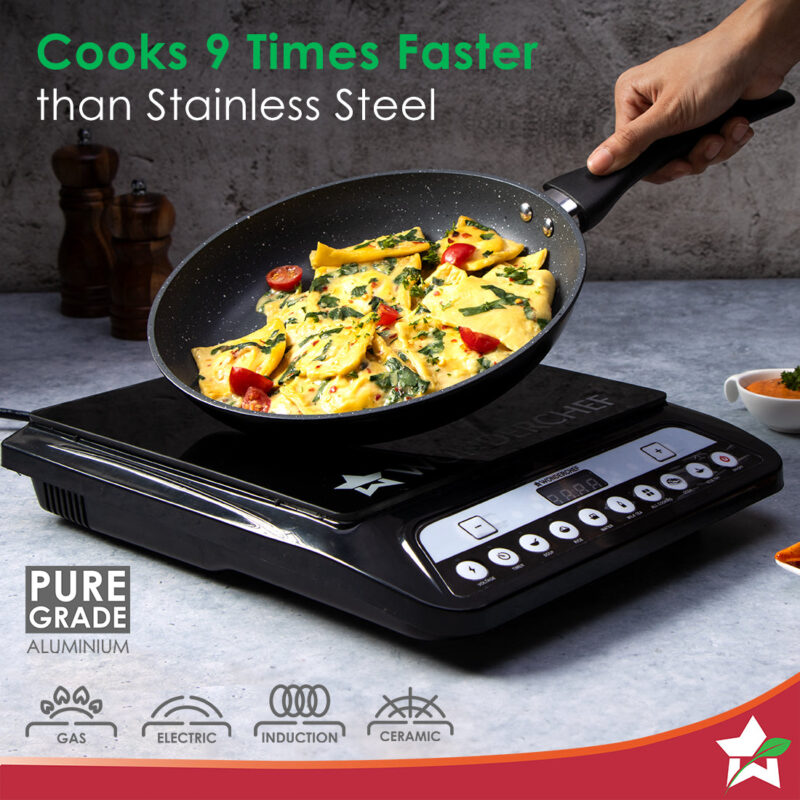 Duralite Die-Cast Non Stick Fry Pan | 24cm | 1.2 L | Grey | 5 Layer Meta-Tuff Non-Stick Coating | Never Loses Shape | Non-Toxic | Cool Touch Handle | PFOA Free | Pure Grade Aluminium | Easy to Clean | 2 Years Warranty - Image 4