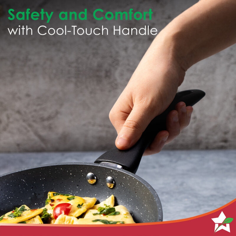 Duralite Die-Cast Non Stick Fry Pan | 24cm | 1.2 L | Grey | 5 Layer Meta-Tuff Non-Stick Coating | Never Loses Shape | Non-Toxic | Cool Touch Handle | PFOA Free | Pure Grade Aluminium | Easy to Clean | 2 Years Warranty - Image 6