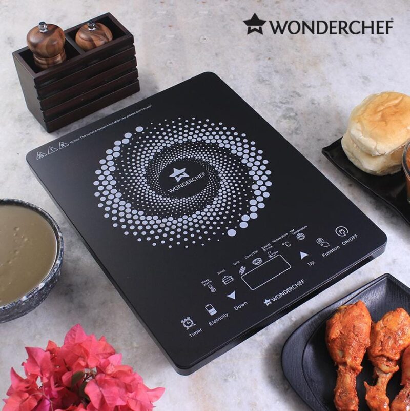 Easy Cook Hot Plate Infrared Cooktop with Feather Touch Control & 6 Power Settings|2200 Watt Induction Cooktop|Pre-set Menus for Soups, Curries, Dals, Saute Masala|Crystal Glass Top Surface| LED Digital Panel | Smart Touch Buttons| 1 Year Warranty - Image 6