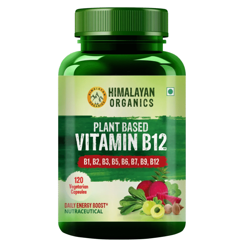 Himalayan Organics Plant Based Vitamin B12, Natural 120 Veg Capsules