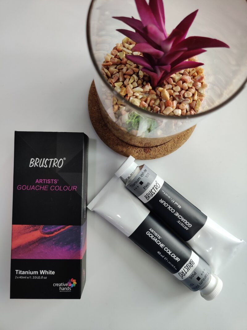 BRUSTRO Artist Gouache Titanium White 40ml (Pack of 2) - Image 3
