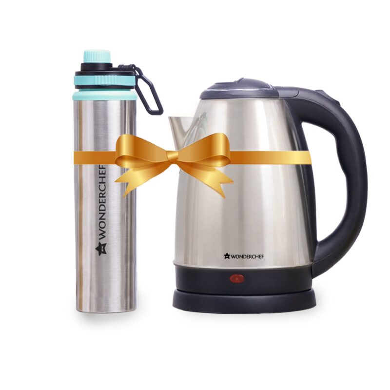 Crescent Kettle 1.8L + Sippy Stainless Steel Bottle, Gift Combo, For Family and Friends, Gift for Diwali and Other Festivals, House Warming - Image 5