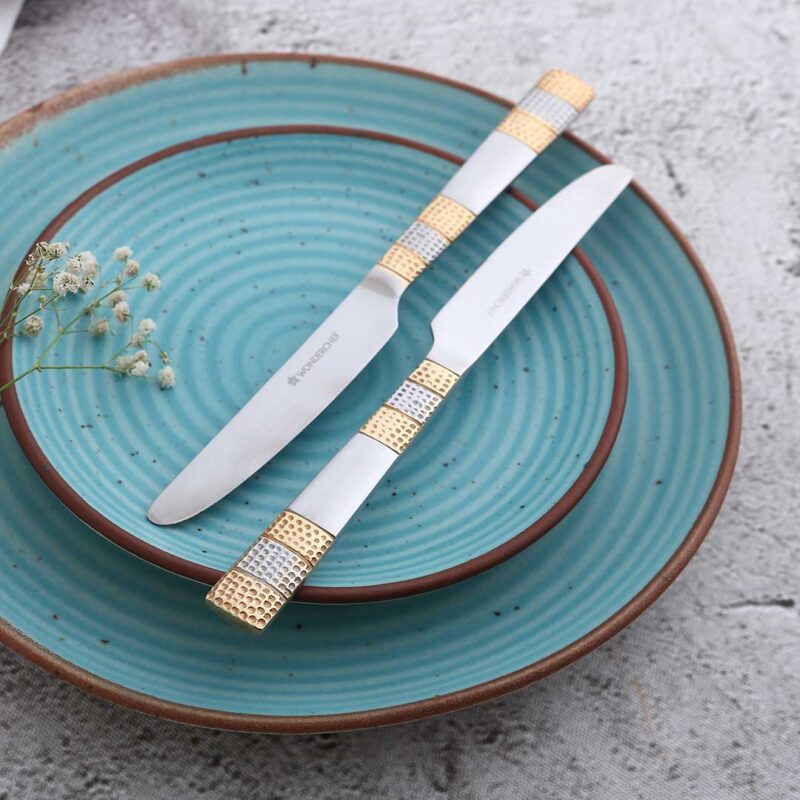 Roma Dinner Knife - Gold Plated - Set of 2pcs