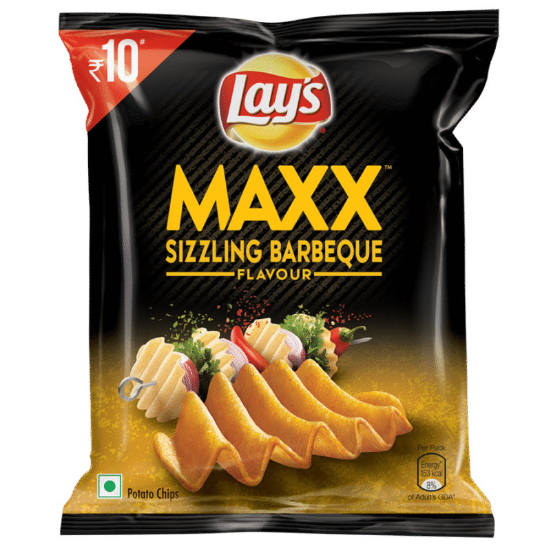 50x Lays Maxx Sixzziling Babrbeque Flavour Potato Chips, 22.5 G each (Pack of 50)