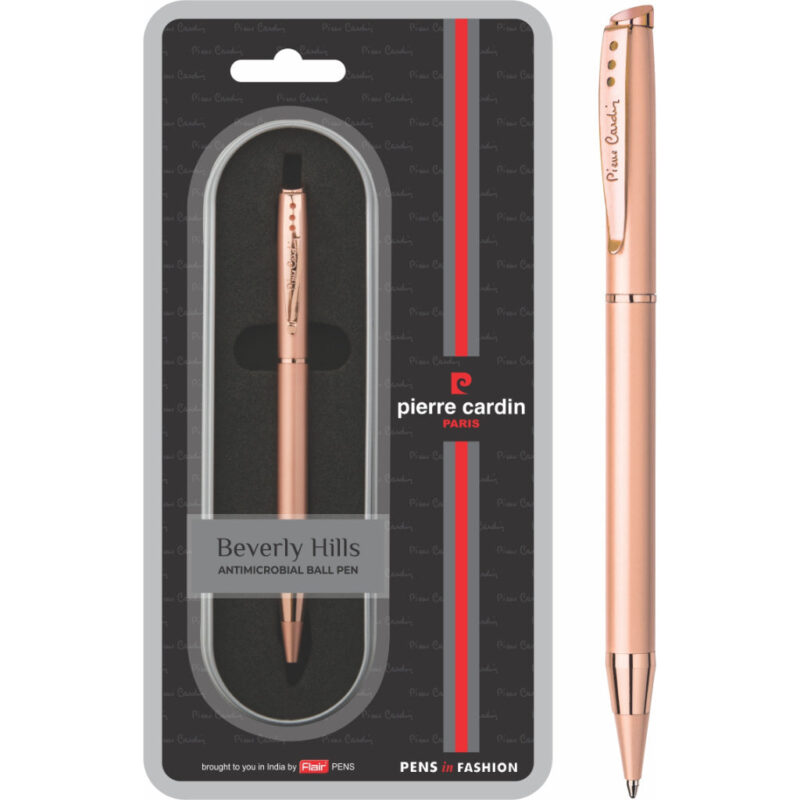 Pierre Cardin Beverly Hills Satin Gold Finish Exclusive Ball Pen - Blue, Pack Of 1