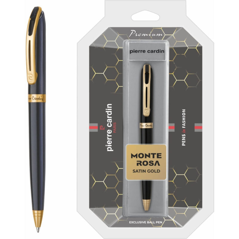 Pierre Cardin Monte Rosa Satin Gold Exclusive Ball Pen - Blue, Pack Of 1