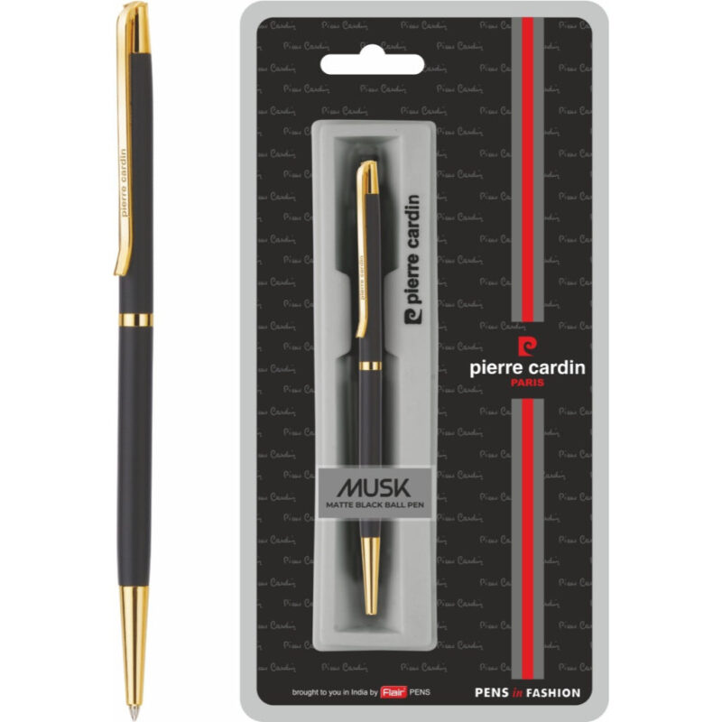 Pierre Cardin Musk Matte Black Finish Exclusive Ball Pen - Blue, Pack Of 1