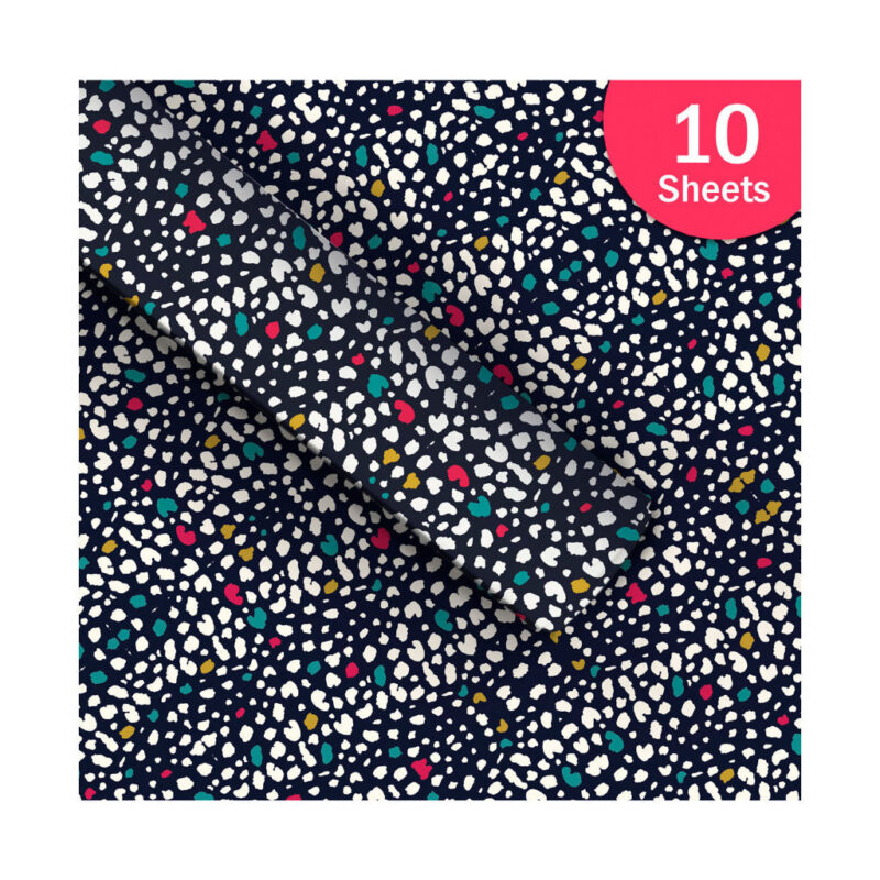 Paperpep Black Leopard Print Gift Wrapping Paper 19"X29" Pack Of 10 Sheets For Gift Packing Birthday, Anniversary, Diwali, Christmas, All Occasions And Events, Crafts, Return Gifts