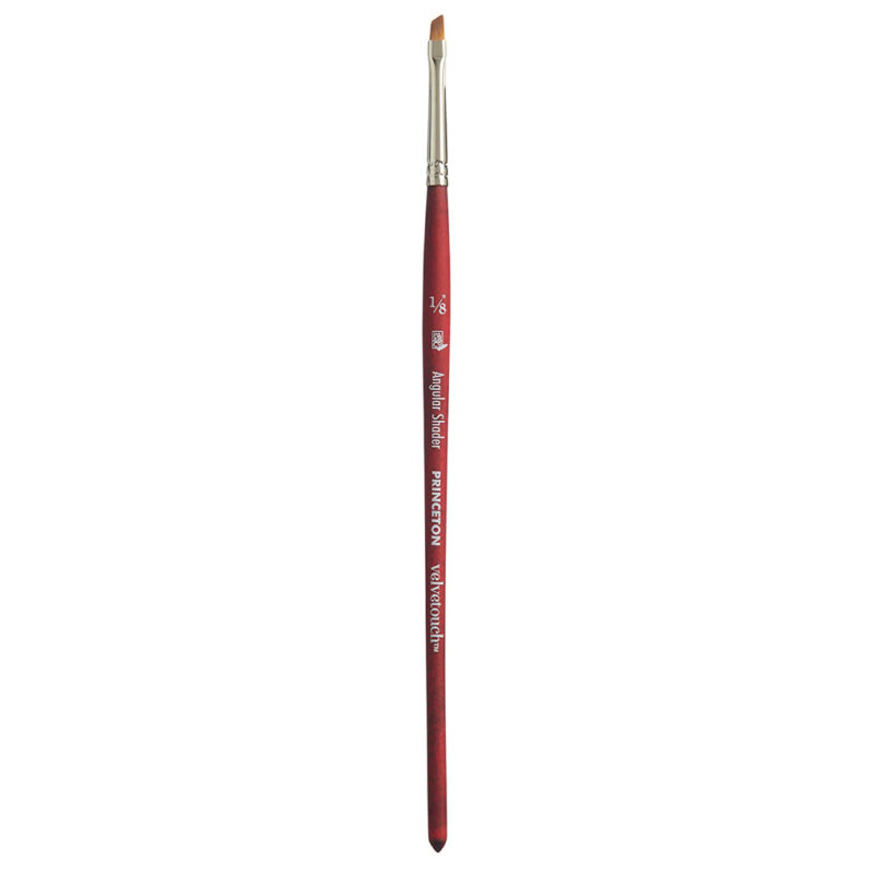 Princeton Velvetouch Short Handle Angle Shader Paint Brush (1/8 Inches)