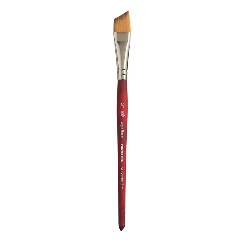 Princeton Velvetouch Short Handle Angle Shader Paintbrush (5/8 Inches)