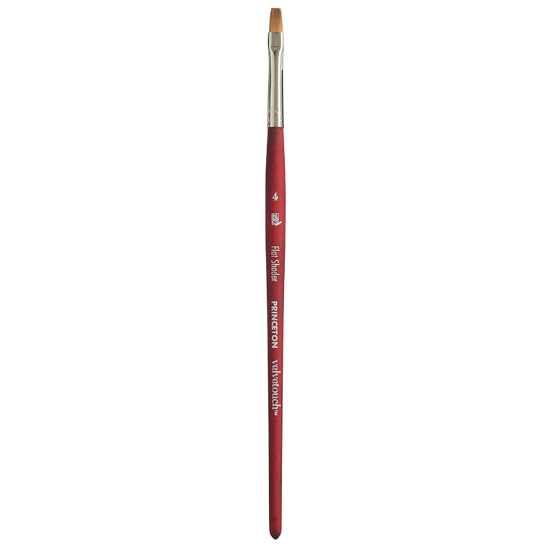 Princeton Velvetouch Short Handle Flat Shader Paintbrush (No 4)