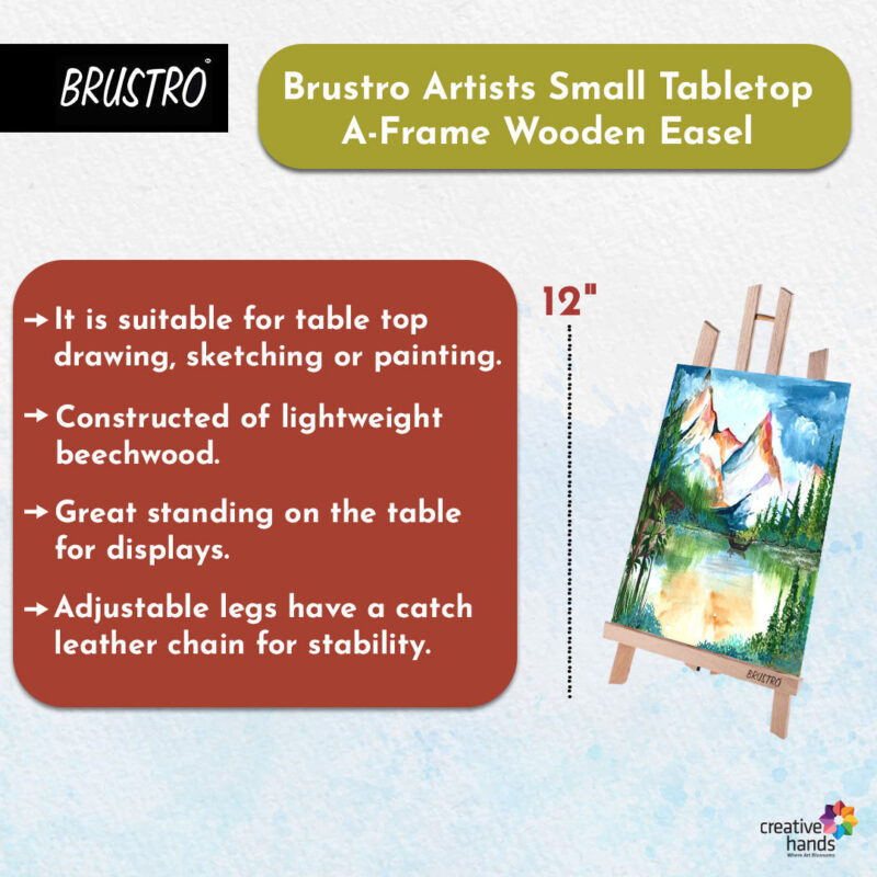 Brustro Artists' Tabletop A-Frame Wooden Easel 12inch