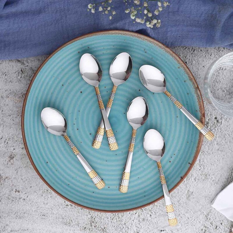 Roma Tea Spoon - Gold Plated - Set of 6pcs