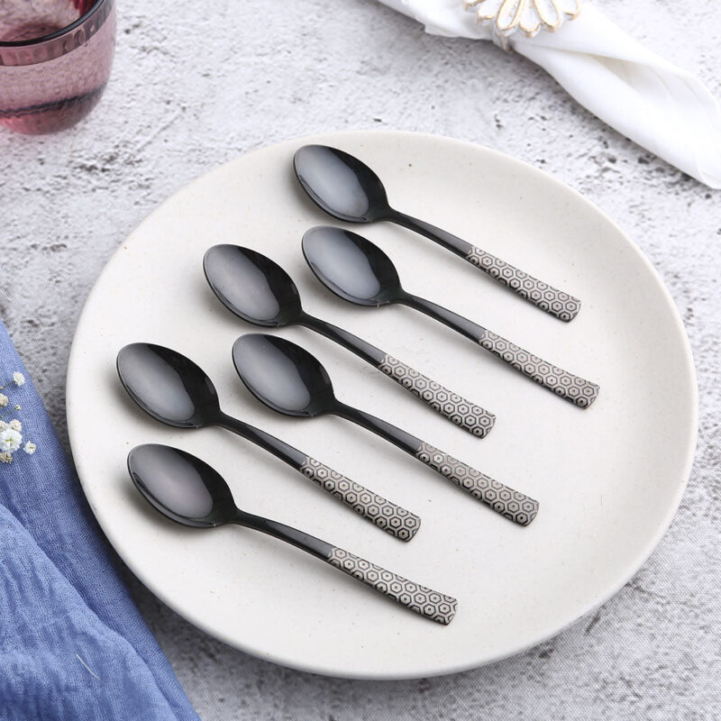 Roma Tea Spoon - Black - Set of 6pcs