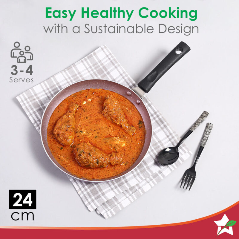 Wonderchef Renewed Valencia 24cm Fry Pan | Meta Tuff Non-Stick Coating | Virgin Grade Aluminum | PFOA/Heavy Metals Free - Image 4