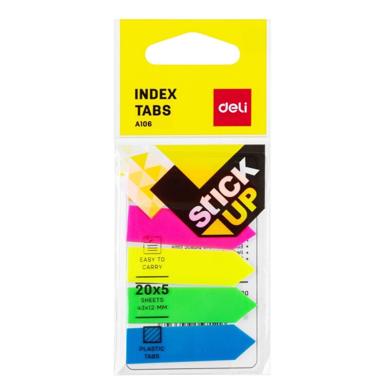 Deli Wa10602 Flim Index Tabs 5/20 Sht 1T - Color May Vary