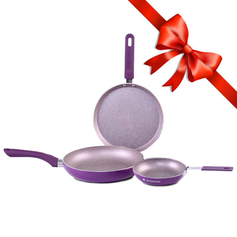 Wonderchef Renewed Royal Velvet 3-Piece Set | Fry Pan, Dosa Tawa and Mini Fry Pan - Image 2
