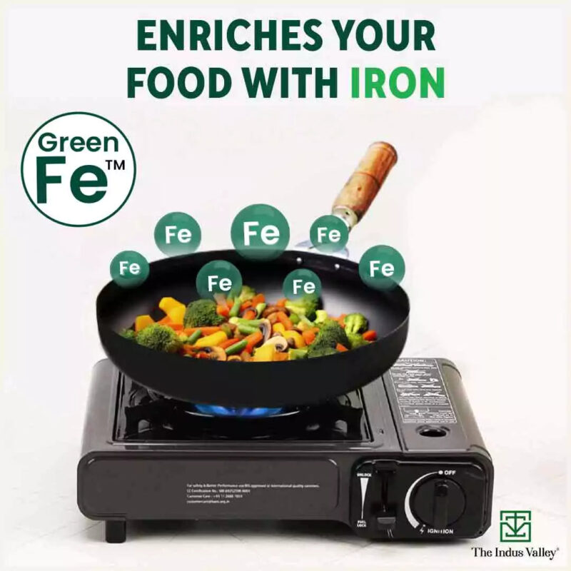100% Pure Iron Cookware Set: Kadai+ Tawa+ Fry Pan, Toxin-free Sheet Iron, Pre-seasoned, Induction & Gas, Kitchen Set for Home, Free ₹400 Tadka Pan - Image 8