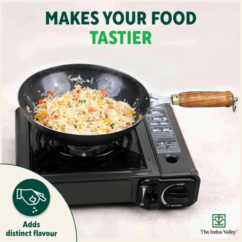 100% Pure Iron Wok with Wooden Handle, Toxin-free Sheet Iron, Pre-seasoned, 2.2/4.2L, 1/1.5kg - Image 9