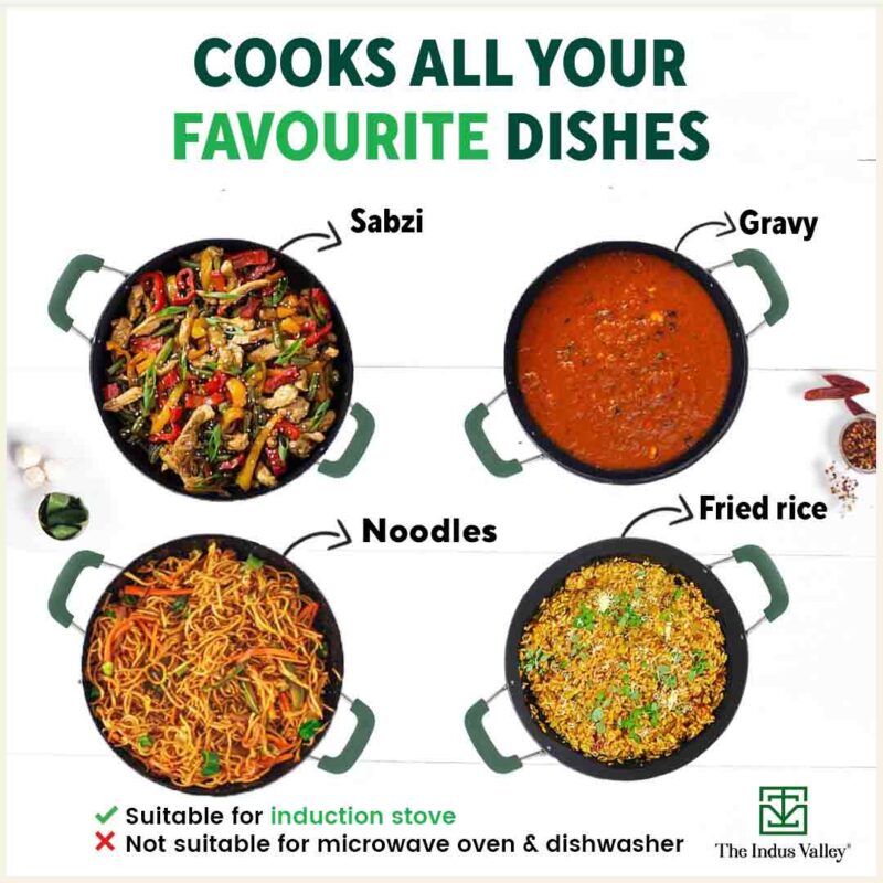 100% Pure Sheet Iron Kadai with Silicon Handle, Seasoned, Toxin-free - Image 11