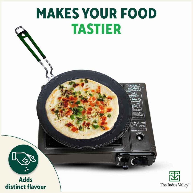 100% Pure Sheet Iron Tawa, Concave, Toxin-free, Seasoned, Silicone Handle,25.5cm/30.5cm - Image 9