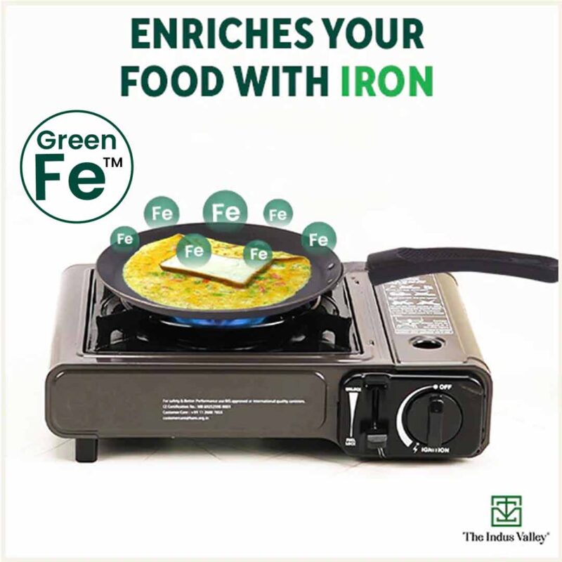 100% Pure Sheet Iron Omelette Tawa with Bakelite Handle, Seasoned, Toxin-free, Induction, 19cm, 0.56kg - Image 5