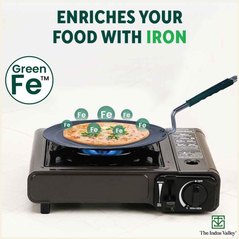 100% Pure Sheet Iron Tawa, Concave, Toxin-free, Seasoned, Silicone Handle,25.5cm/30.5cm - Image 6