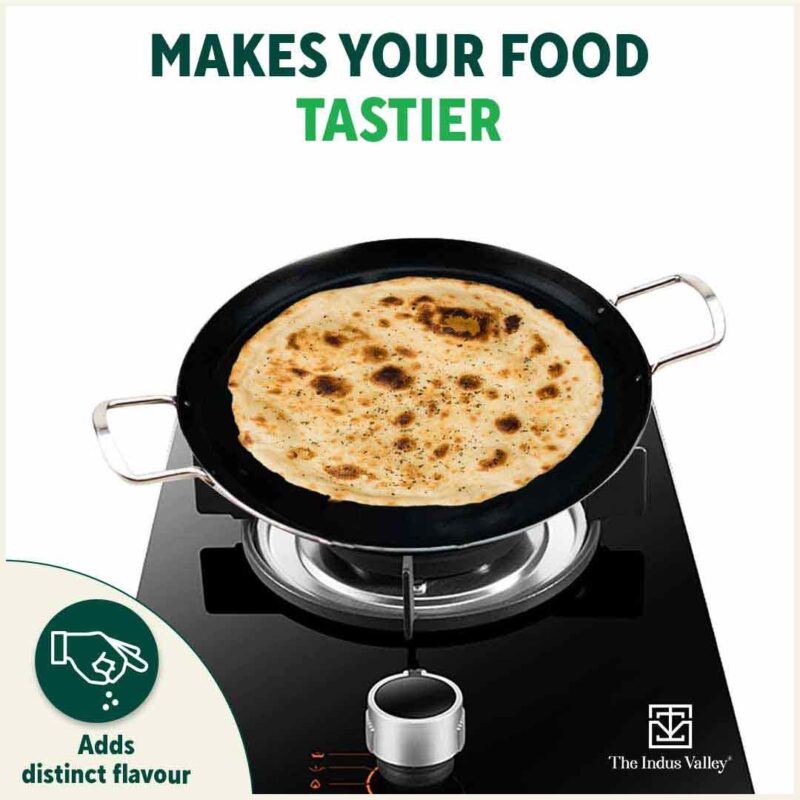 100% Pure Sheet Iron Tawa, 2 Handles, Seasoned, Toxin-free, Induction, 28.5cm, 1.7kg - Image 9